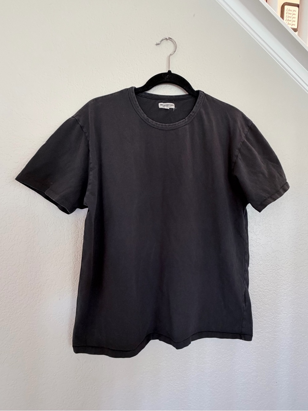 Knickerbocker NYC Faded Black Crew Neck T-Shirt Size L